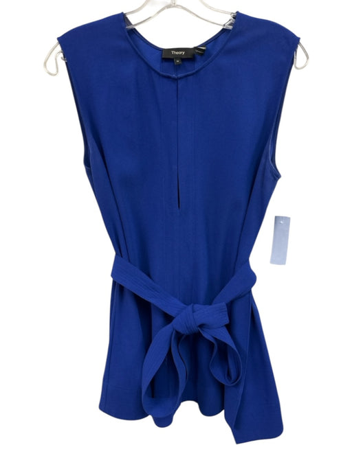 Theory Size M Dark Blue Triacetate & Polyester Cap Sleeve Hook & Eye Dress Dark Blue / M