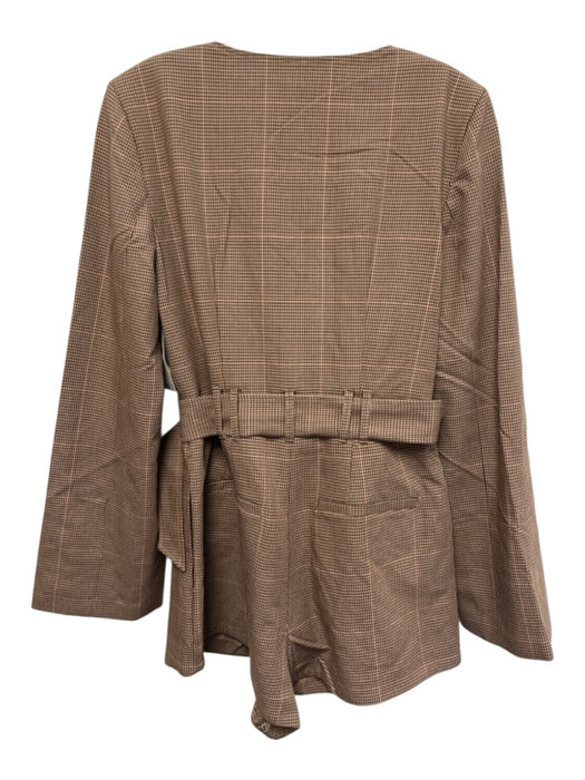 Anthropologie Size M Beige, Brown, Pink Polyester Blend Long Sleeve Romper Beige, Brown, Pink / M