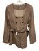 Anthropologie Size M Beige, Brown, Pink Polyester Blend Long Sleeve Romper Beige, Brown, Pink / M