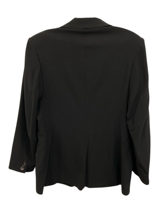 Piazza Sempione Size 50 Black Wool Blend Button Front Flap Pocket Pant Set Black / 50