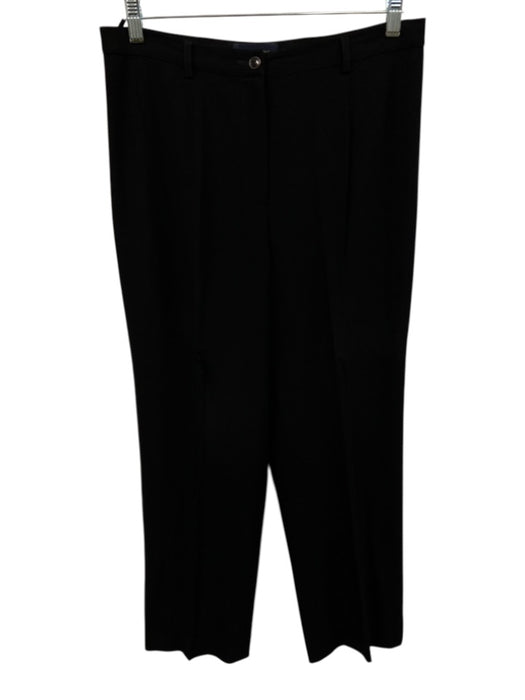 Piazza Sempione Size 50 Black Wool Blend Button Front Flap Pocket Pant Set Black / 50