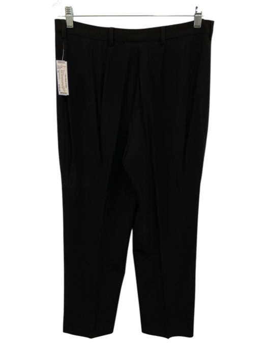 Piazza Sempione Size 50 Black Wool Blend Button Front Flap Pocket Pant Set Black / 50
