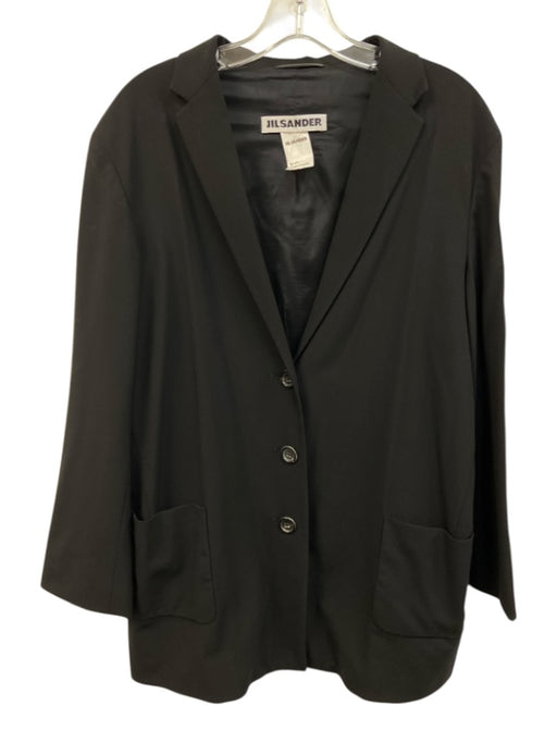 Jil Sander Size 40 Black Wool Blend Long Sleeve Three Button Patch Pocket Jacket Black / 40