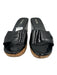 Prada Shoe Size 38.5 Black & Brown Patent Leather Cork Base Platform Sandals Black & Brown / 38.5