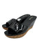 Prada Shoe Size 38.5 Black & Brown Patent Leather Cork Base Platform Sandals Black & Brown / 38.5