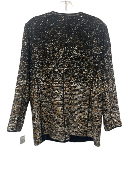 Lafayette 148 Size Large Black, Brown & Cream Polyacrylic Wool Blend Jacket Black, Brown & Cream / Large