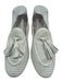 Made in Morocco Shoe Size 39 White Leather Tassel Perforated Slip On Loafers White / 39