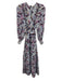 ME+EM Size 4 Blue, Red, Pink Long Sleeve Floral Smocked Waist Midi Dress Blue, Red, Pink / 4