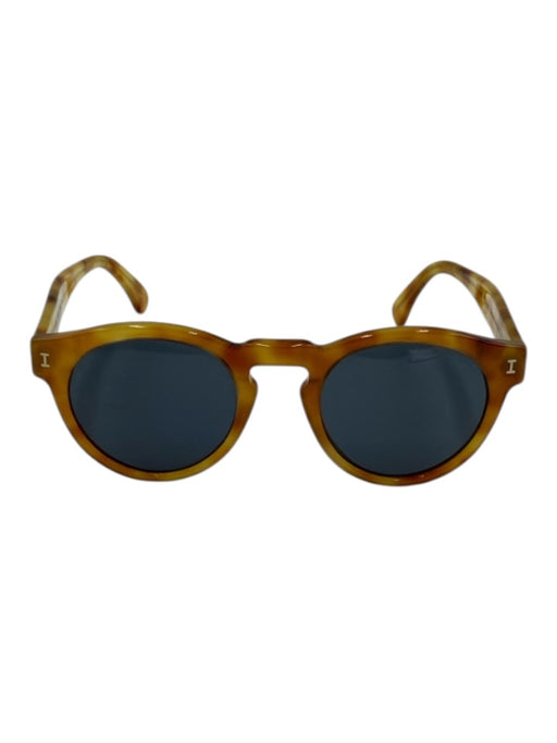 illesteva Tan & brown Acetate Tortoise Dark Tint Circle Sunglasses Tan & brown