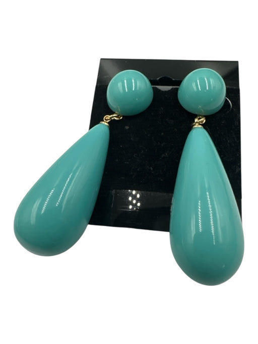 Kenneth Lane Torquoise Plastic dangle Post Back Tear Drop Earrings Torquoise