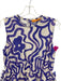 Oliphant Size S Cream White & Purple Cotton Abstract Floral Wavy Dress Cream White & Purple / S