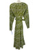 ME+EM Size 4 Green & White Cotton Floral Eyelet Long Balloon Sleeve Tiered Dress Green & White / 4