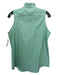 Ann Mashburn Size S Green & White Cotton Ruffle Neck Sleeveless 1/2 Button Top Green & White / S