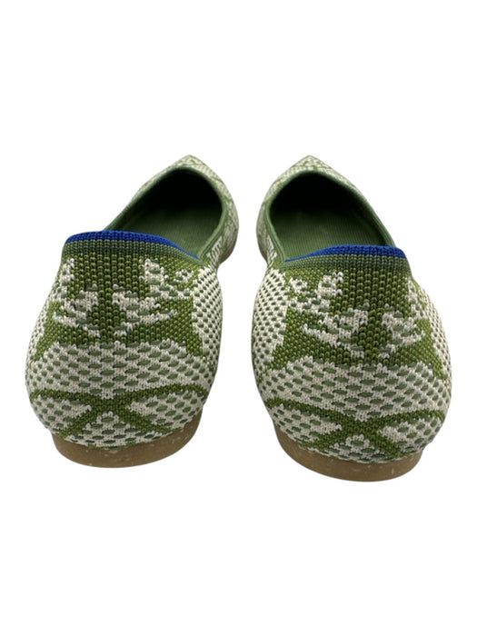 Rothy's Shoe Size 8.5 Green & White Synthetic Pointed Toe Abstract Print Flats Green & White / 8.5