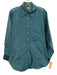 Ann Mashburn Size Medium Blue Silk Long Sleeve Button Front Shimmer Collar Top Blue / Medium