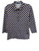 J Mclaughlin Size Medium Navy, Beige, White Nylon Blend Long Sleeve Collar Top Navy, Beige, White / Medium