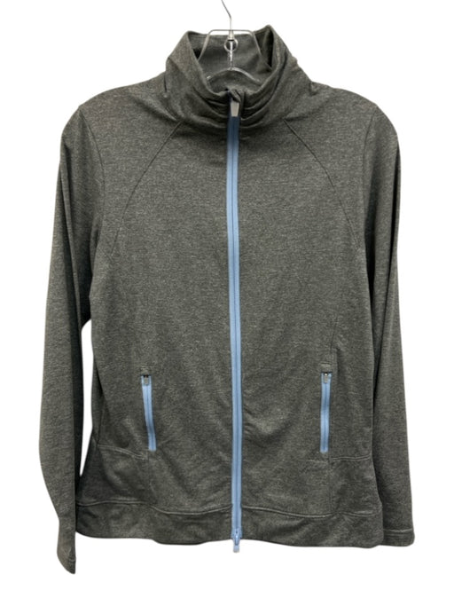 Peter Millar Size Medium Gray & Blue Long Sleeve Heathered Zip Front Jacket Gray & Blue / Medium