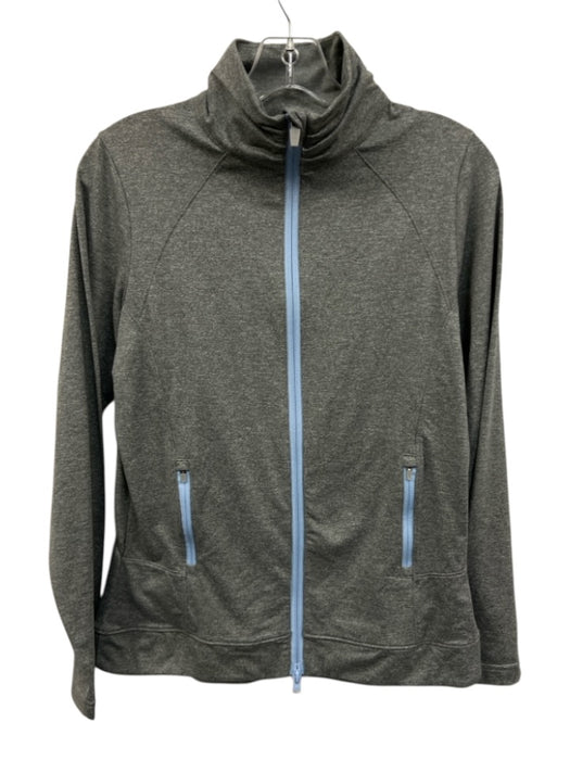Peter Millar Size Medium Gray & Blue Long Sleeve Heathered Zip Front Jacket Gray & Blue / Medium