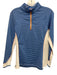 Peter Millar Size M Blue, White, Orange Polyester Blend Mock Neck Stripe Top Blue, White, Orange / M