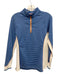 Peter Millar Size M Blue, White, Orange Polyester Blend Mock Neck Stripe Top Blue, White, Orange / M
