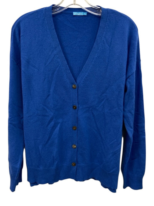J. McLaughlin Size M Blue Cashmere V Neck Cardigan Blue / M