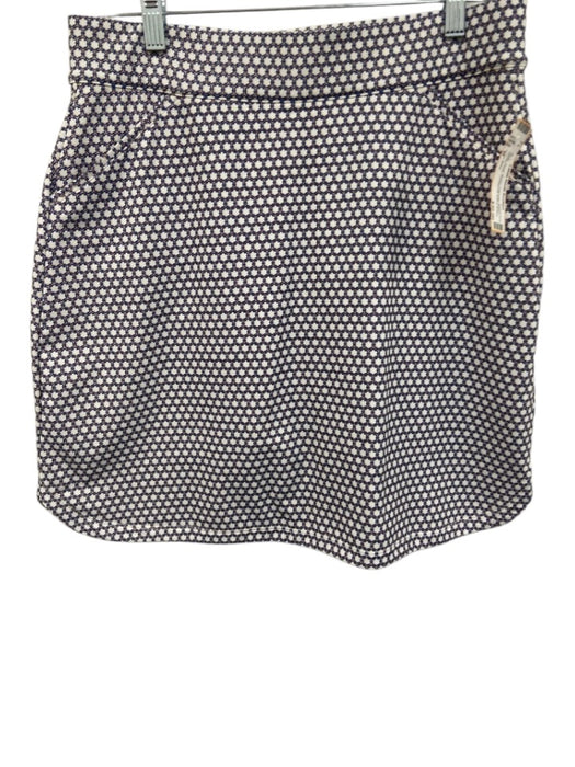 Peter Millar Size M White, BLue, Brown Polyester Blend Curved Hem Skirt White, BLue, Brown / M