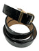 J. Crew Black Patent Leather Gold Tone Hardware Buckle Skinny Belts Black / S
