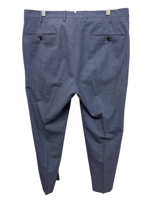 PT01 Size 52 Blue Wool Blend Solid Dress Men's Pants Blue / 52