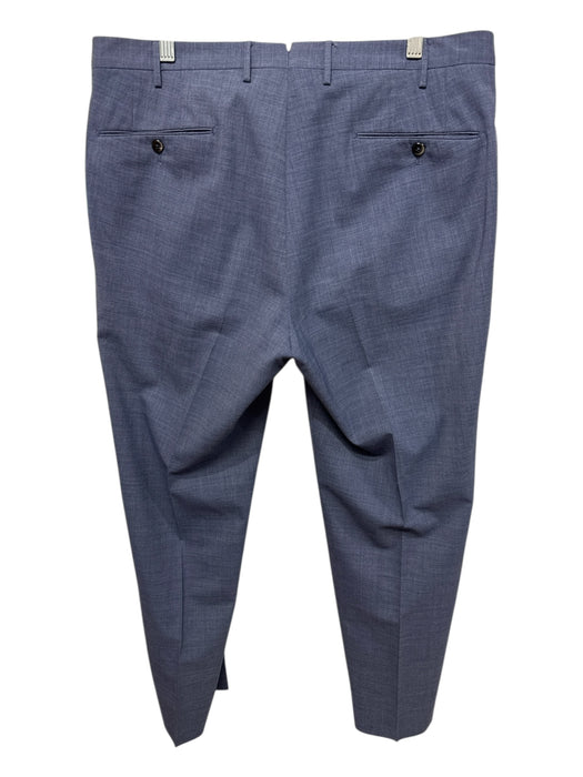 PT01 Size 52 Blue Wool Blend Solid Dress Men's Pants Blue / 52