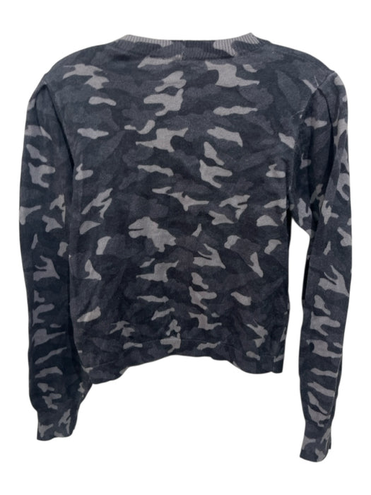 Joie Size S Gray & Dark Gray Cotton & Cashmere Long Sleeve Camo Sweater Gray & Dark Gray / S