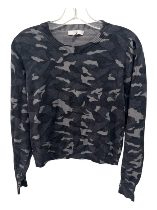 Joie Size S Gray & Dark Gray Cotton & Cashmere Long Sleeve Camo Sweater Gray & Dark Gray / S