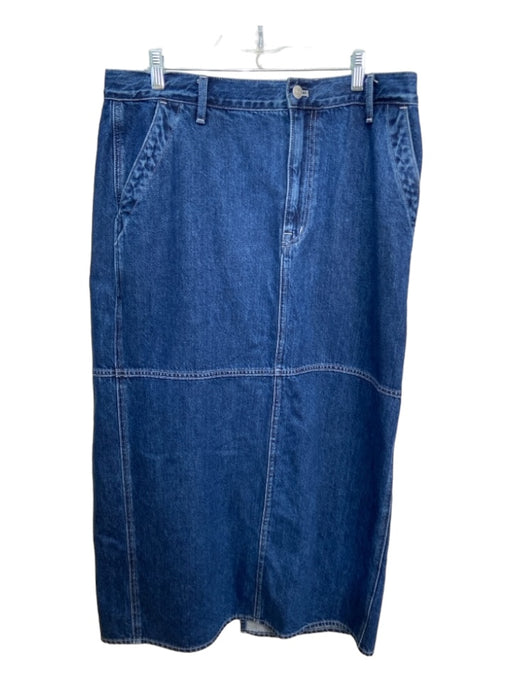 Madewell Size 31 Blue Cotton Medium Wash 4 Pocket Maxi Skirt Carpenter Skirt Blue / 31