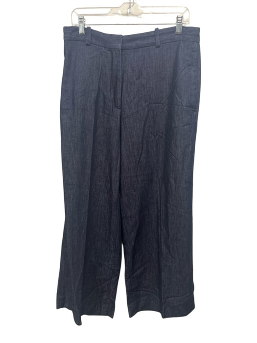 COS Size 10 Dark Wash Cotton & Lyocell High Rise Hook & Eye Straight Pants Dark Wash / 10