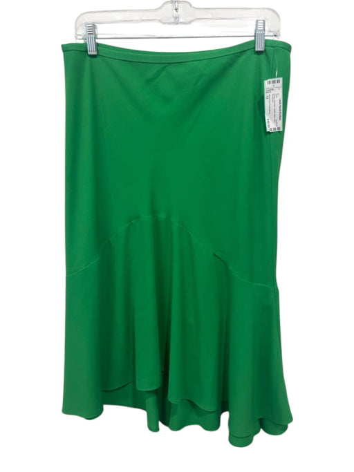 Diane Von Furstenberg Size 12 Green Polyester Elastic Waist Midi Skirt Green / 12