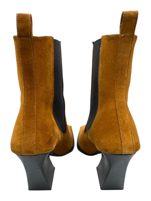 Brandon Blackwood Shoe Size 39 Tan & black Suede Round Square Toe Ankle Boots Tan & black / 39
