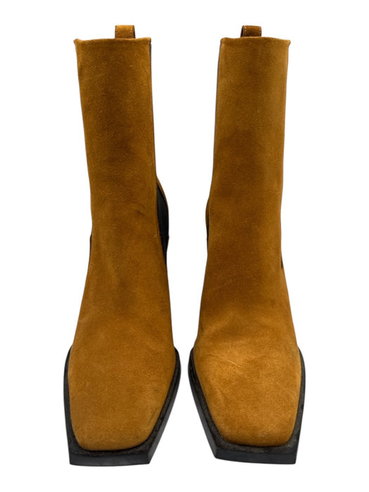 Brandon Blackwood Shoe Size 39 Tan & black Suede Round Square Toe Ankle Boots Tan & black / 39