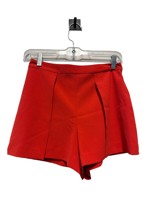 Alice + Olivia Size 0 Red Polyester Flap Back Zip Shorts Red / 0