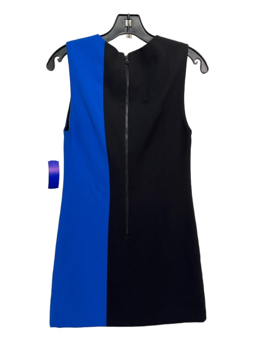 Alice + Olivia Size 4 Black & Blue Sleeveless Colorblock Back Zip Dress Black & Blue / 4