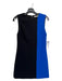 Alice + Olivia Size 4 Black & Blue Sleeveless Colorblock Back Zip Dress Black & Blue / 4