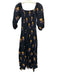 Em & Shi Size S Black, yellow, Pink Cotton Blend Button Down Floral Maxi Dress Black, yellow, Pink / S