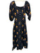 Em & Shi Size S Black, yellow, Pink Cotton Blend Button Down Floral Maxi Dress Black, yellow, Pink / S