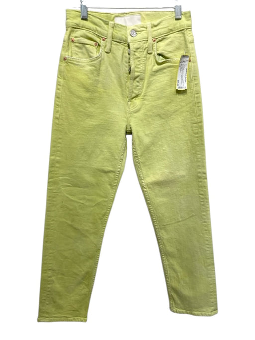 Mother Superior Size 24 Lime Green Cotton Blend Denim 5 Pocket Button Fly Jeans Lime Green / 24