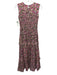Banjanan Size XS Black, Pink & Multi Cotton Floral Sleeveless Ruffle Dress Black, Pink & Multi / XS