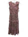 Banjanan Size XS Black, Pink & Multi Cotton Floral Sleeveless Ruffle Dress Black, Pink & Multi / XS