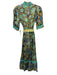 Celia B Size S Olive Brown & Multi Silk Blend Floral Semi Sheer Dress Olive Brown & Multi / S