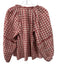 The Great Size 0 Cream White & Red Cotton Plaid Long Balloon Sleeve Top Cream White & Red / 0