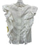 Whit Size P White Cotton Blend Sleeveless Ruffle Button Back Top White / P