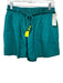 Ulla Johnson Size 4 Teal Cotton Pintuck Pleats Tie Waist Side Zip Shorts Teal / 4