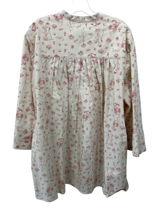 Baum und Pferdgarten Size 32 Cream & Red Cotton Botanical Print Tie V Neck Dress Cream & Red / 32