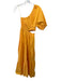 Mango Size 2 Marigold Yellow Cotton One Shoulder Cutout Elastic Top Tiered Dress Marigold Yellow / 2